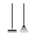 Rake icon. Garden tools silhouette. Vector illustration. Royalty Free Stock Photo